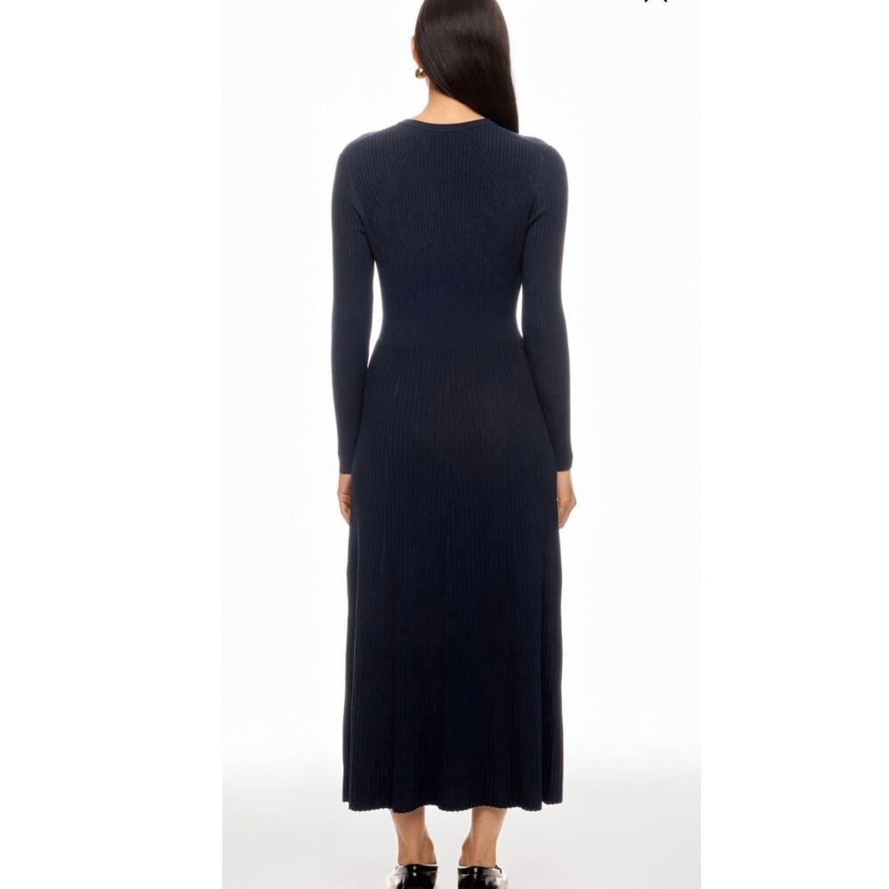 ANN MASHBURN Navy Blue Addie Long Sleeve Crew Neckline Sweater Dress sz Small - Picture 2 of 14